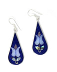 Angelco Accessories Abalone tulip silver teardrop earrings