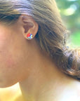 Angelco Accessories Chilean glass daisy stud - red white & blue
