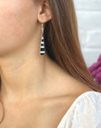Angelco Accessories Black onyx and abalone zebra earrings