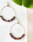Angelco Accessories Large kantha hoop earrings