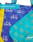 Block print tote bag - pineapples