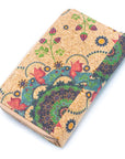 Angelco Accessories Printed mid size cork wallet on white flatlay - back view