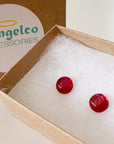 Chilean glass stud - red
