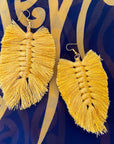 Macrame feather earrings - 4 colours available
