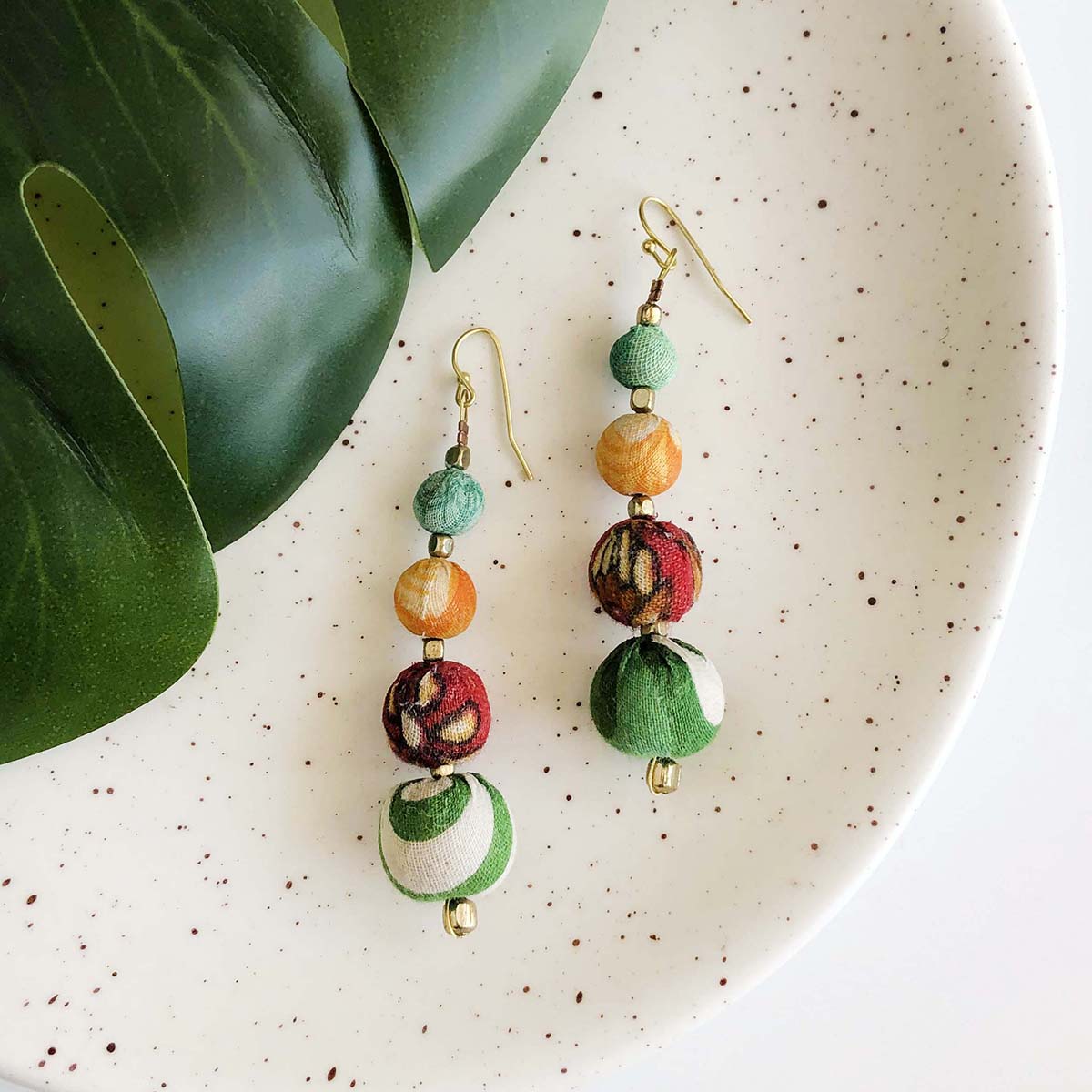 Angelco Accessories Graduated kantha earrings