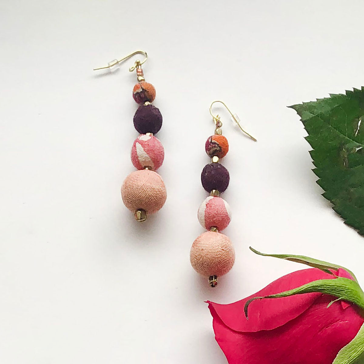 Angelco Accessories Graduated kantha earrings