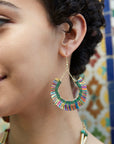 Angelco Accessories Rainbow fringe crescent earrings