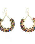 Angelco Accessories Rainbow fringe crescent earrings