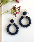 Angelco Accessories Indigo kantha hoop earrings