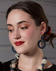Angelco Accessories Indigo kantha hoop earrings