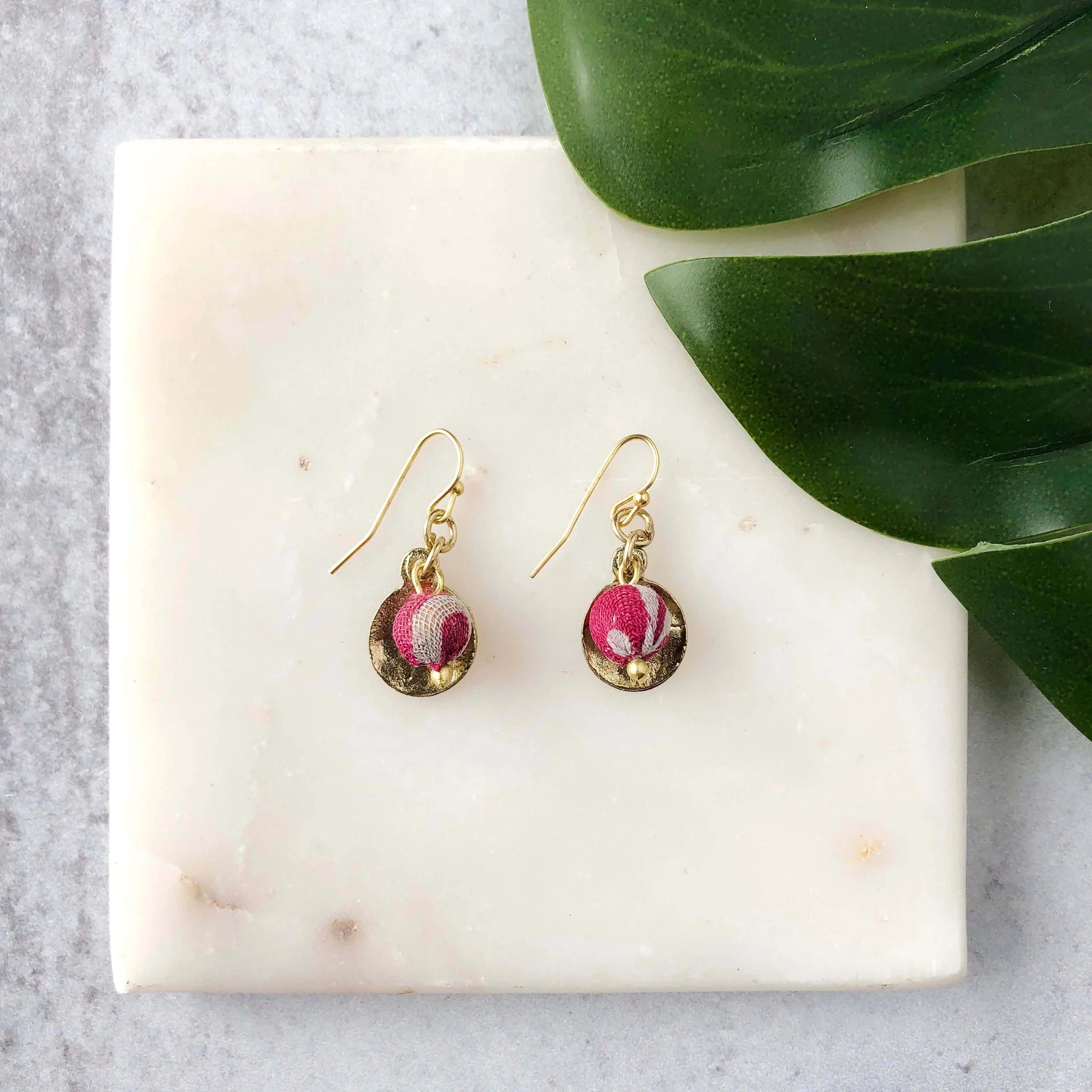 Angelco Accessories Kantha gold charm earrings