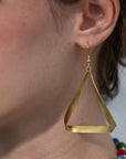 Accessories Brass ribbon triangle earrings