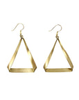 Angelco Accessories Brass ribbon triangle earrings