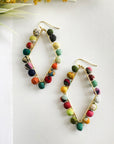 Angelco Accessories Diamond frame kantha earrings