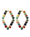 Angelco Accessories Diamond frame kantha earrings