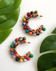 Festive kantha hoop earrings