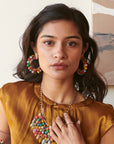 Festive kantha hoop earrings