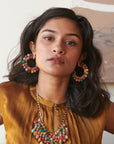 Festive kantha hoop earrings
