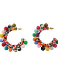Festive kantha hoop earrings