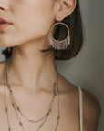 Angelco Accessories Chain fringe hoop earrings