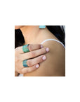 Angelco Accessories Antique gold and teal patina finger cuff