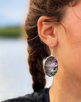 Angelco Accessories Abalone silver oval earrings