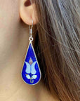 Angelco Accessories Abalone tulip silver teardrop earrings