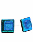 Angelco Accessories Chilean glass square stud - blue