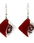 Angelco Accessories Chilean glass rhombus earrings