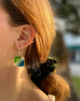 Angelco Accessories Chilean glass square earrings