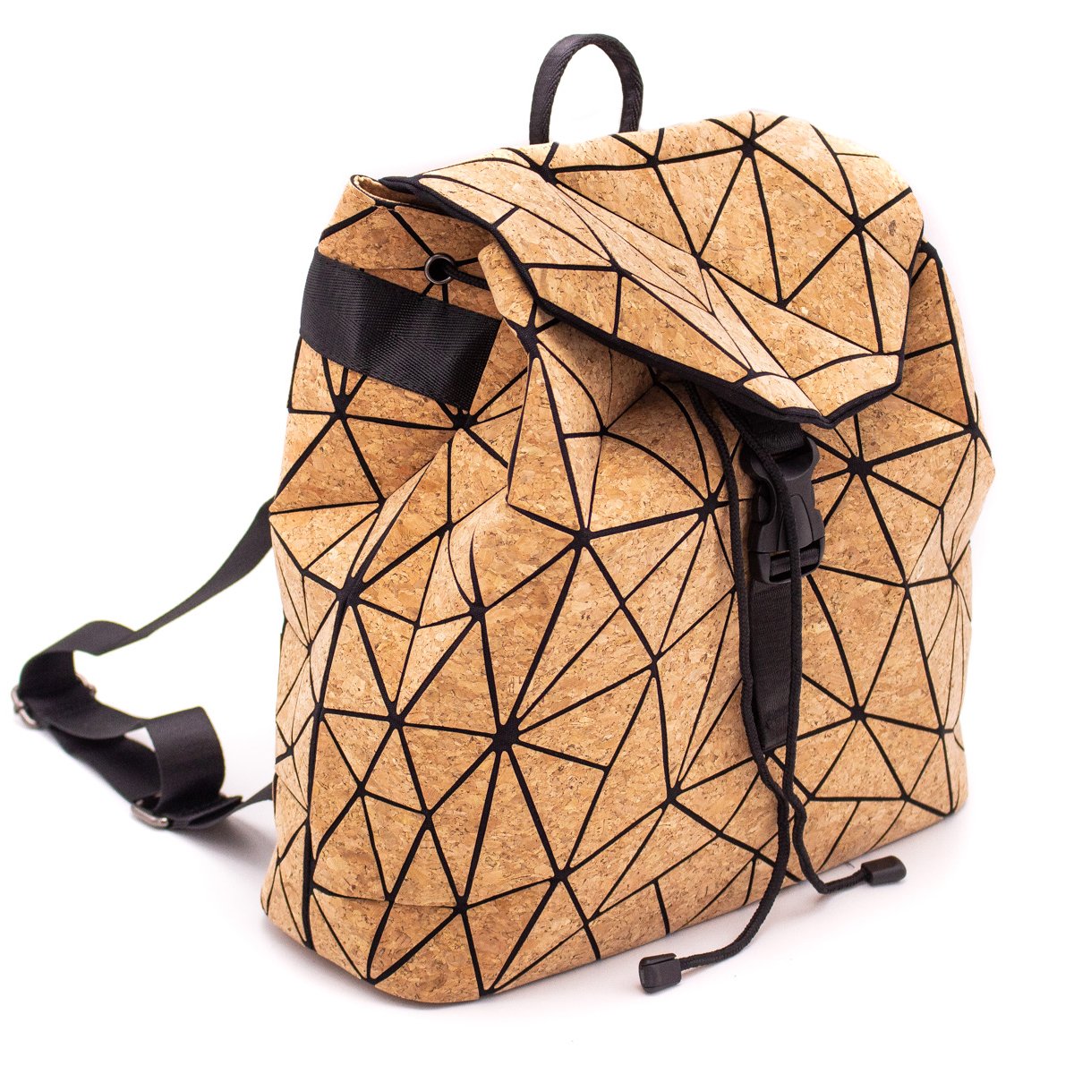 Geometric cork backpack