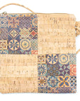 Angelco Accessories Square panel cork crossbody bag - blue patchwork