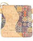 Angelco Accessories Wave panel cork crossbody bag - blue patchwork