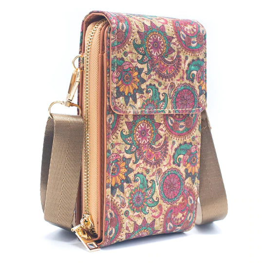 Angelco Accessories Phone wallet crossbody cork bag - red disc