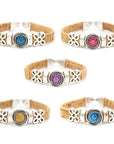 Mosaic bead cork band - natural colour cork - varied colour mosaics
