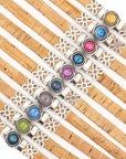 Mosaic bead cork band - natural colour cork - varied colour mosaics