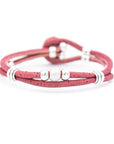 Pearl and silver bead double strand cork bracelet
