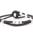 Pearl and silver bead double strand cork bracelet