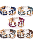 Angelco Accessories Dual colour 4 strand cork bracelet with silver beading