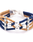 Angelco Accessories Dual colour 4 strand cork bracelet with silver beading