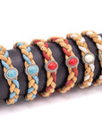 Angelco Accessories Braided turquoise cork bracelet