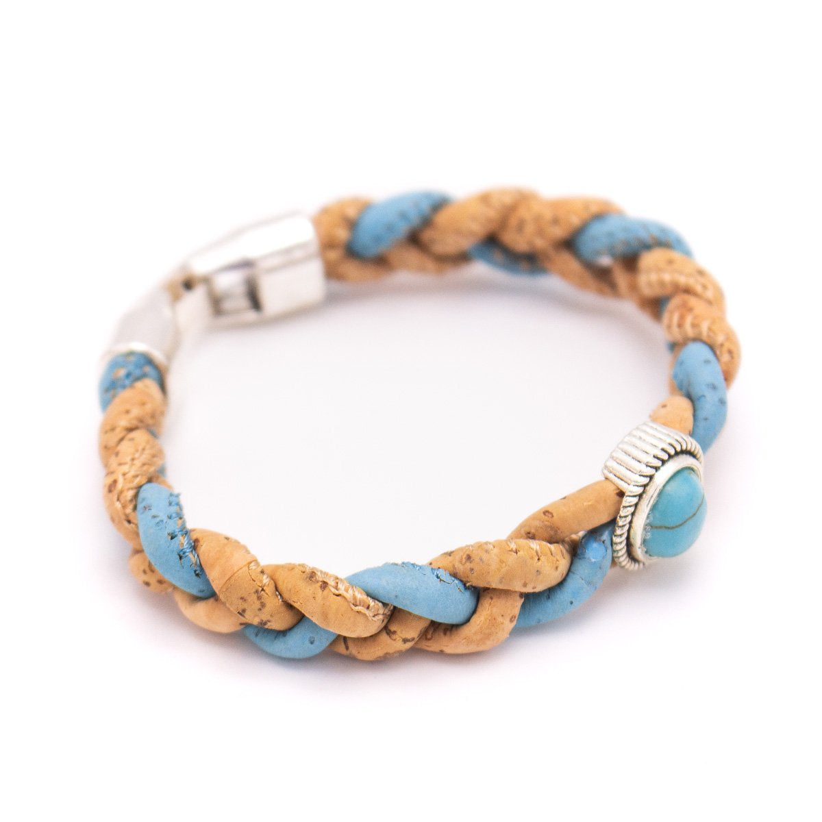 Edit alt text Angelco Accessories Braided turquoise cork bracelet