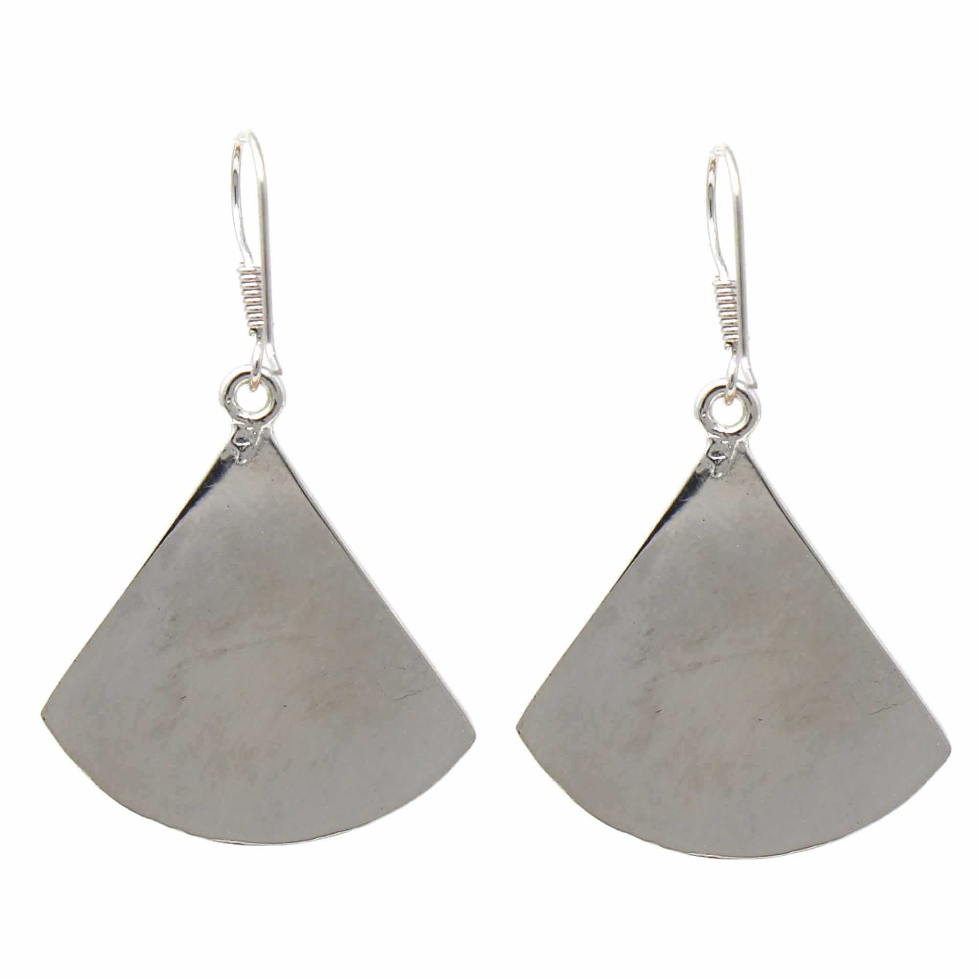 Angelco Accessories Pink clam shell silver fan earrings