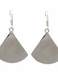 Angelco Accessories Pink clam shell silver fan earrings