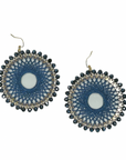 Angelco Accessories Colour burst circle earrings on white background- indigo