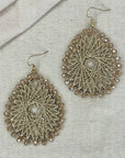 Angelco Accessories Colour burst teardrop earrings on linen background - gold