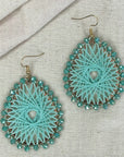 Angelco Accessories Colour burst teardrop earrings on linen background - mint