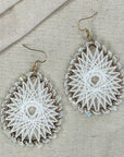 Angelco Accessories Colour burst teardrop earrings on linen background - white