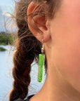 Angelco Accessories Chilean glass matchstick earrings - lime soda