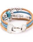 Multi strand turquoise cork bracelet